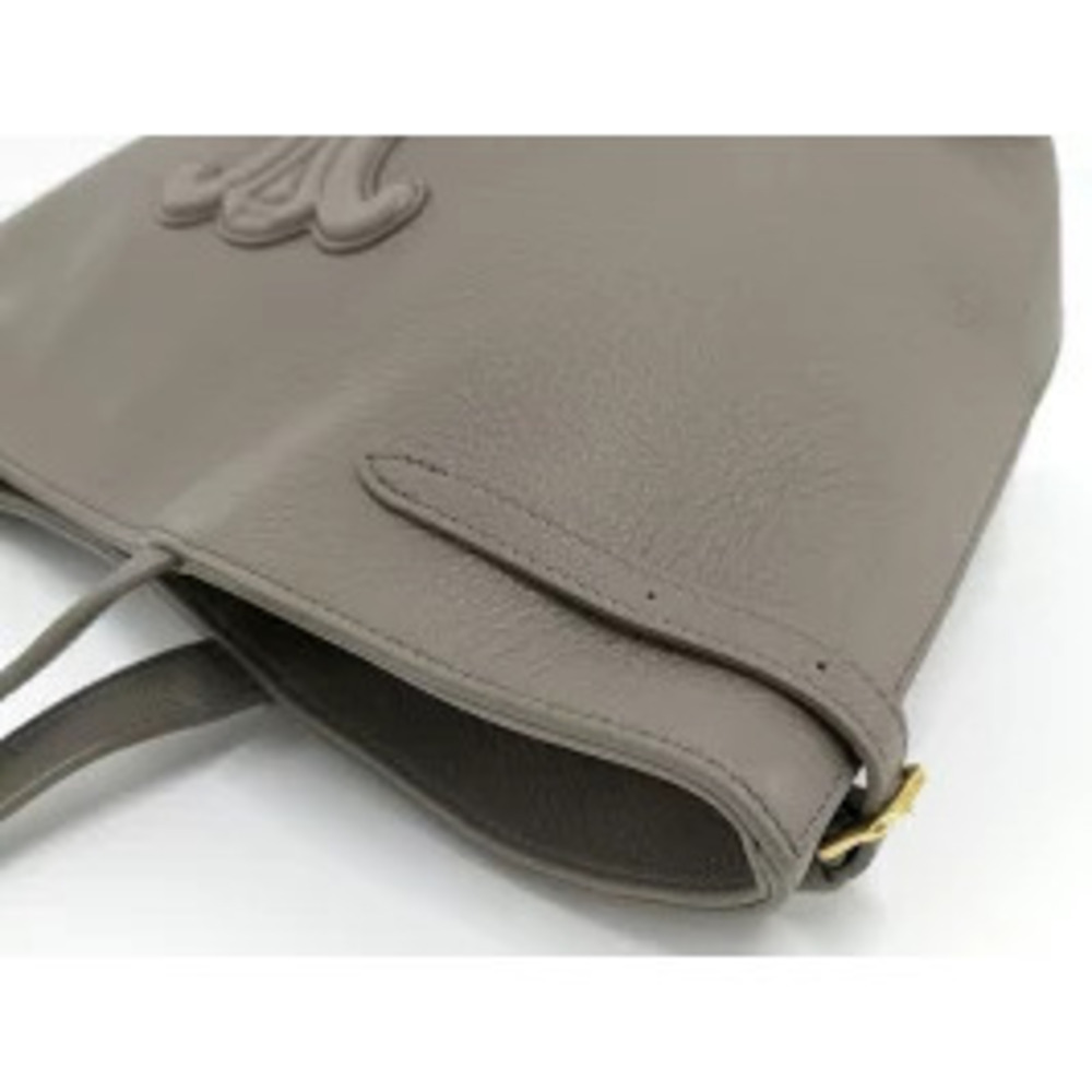 CELINE Cabas Anais Cuilt Tote Bag Leather Greige Gray - Picture 5 of 9